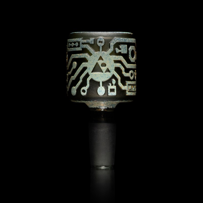 Circuitboard: Shadow Art Smoke and Silver Frit Bowl