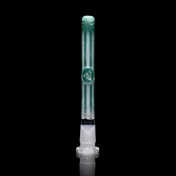 Universe Technicolor 6" White and Green Frit Downstem
