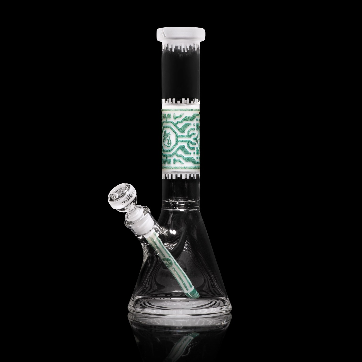 Blood Feud 11″ Beaker Bong with Collins Perc Milkyway Glass