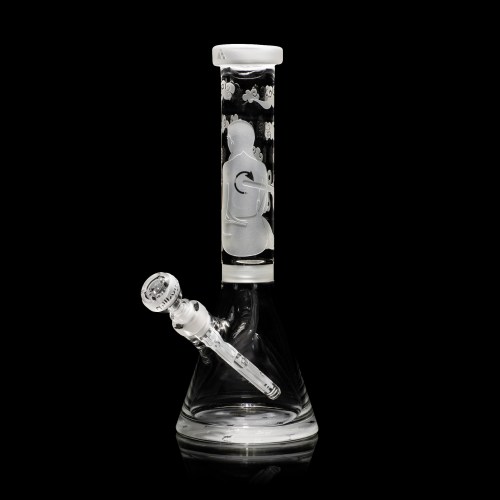 Blood Feud 11″ Beaker Bong with Collins Perc Milkyway Glass