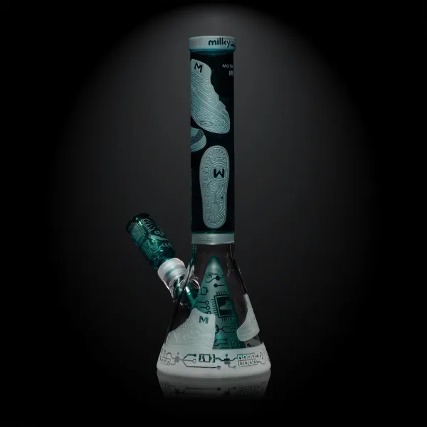 Motherboard Mid 23 15 Teal Beaker Bong with Collins Perc