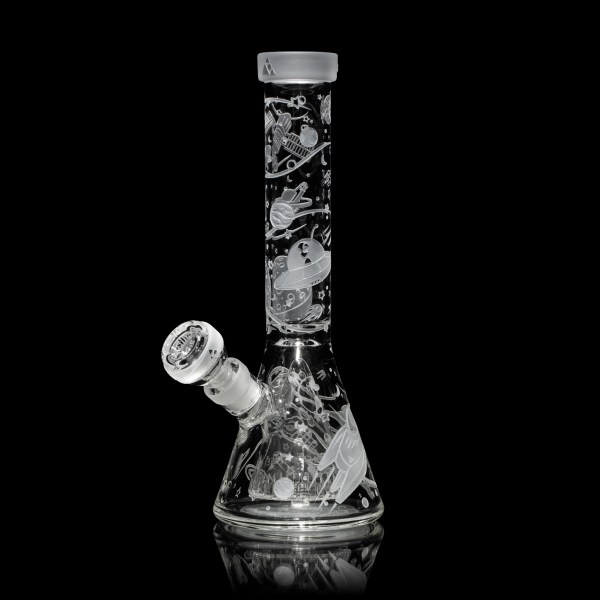 Space Odyssey in 3D 11" Clear Beaker Bong with Collins Perc