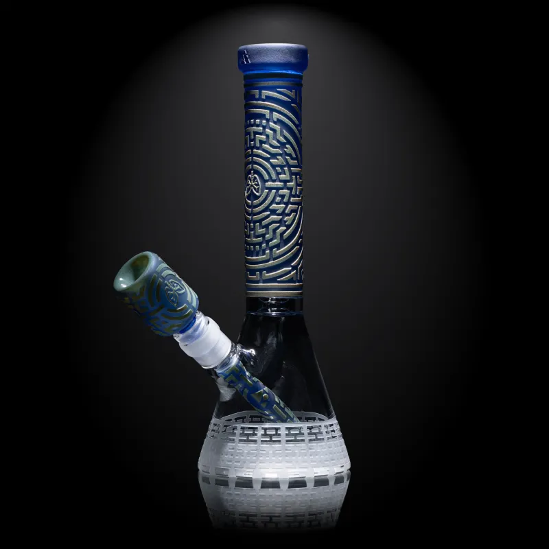Light Blue Frit Oxidate 11" Glass Beaker Bong