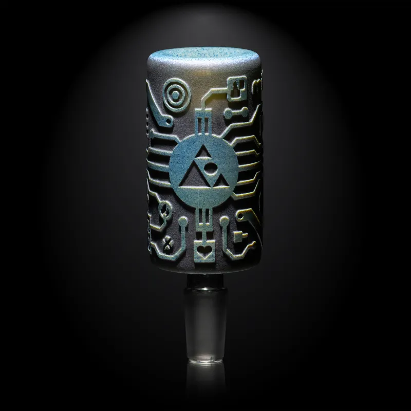 Shadow Art 4" Smoke and Silver Frit Long Bowl