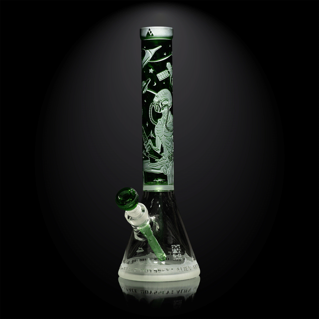 MK-1330-1 Alien Artifacts green beaker bong-space odyssey-Milkyway