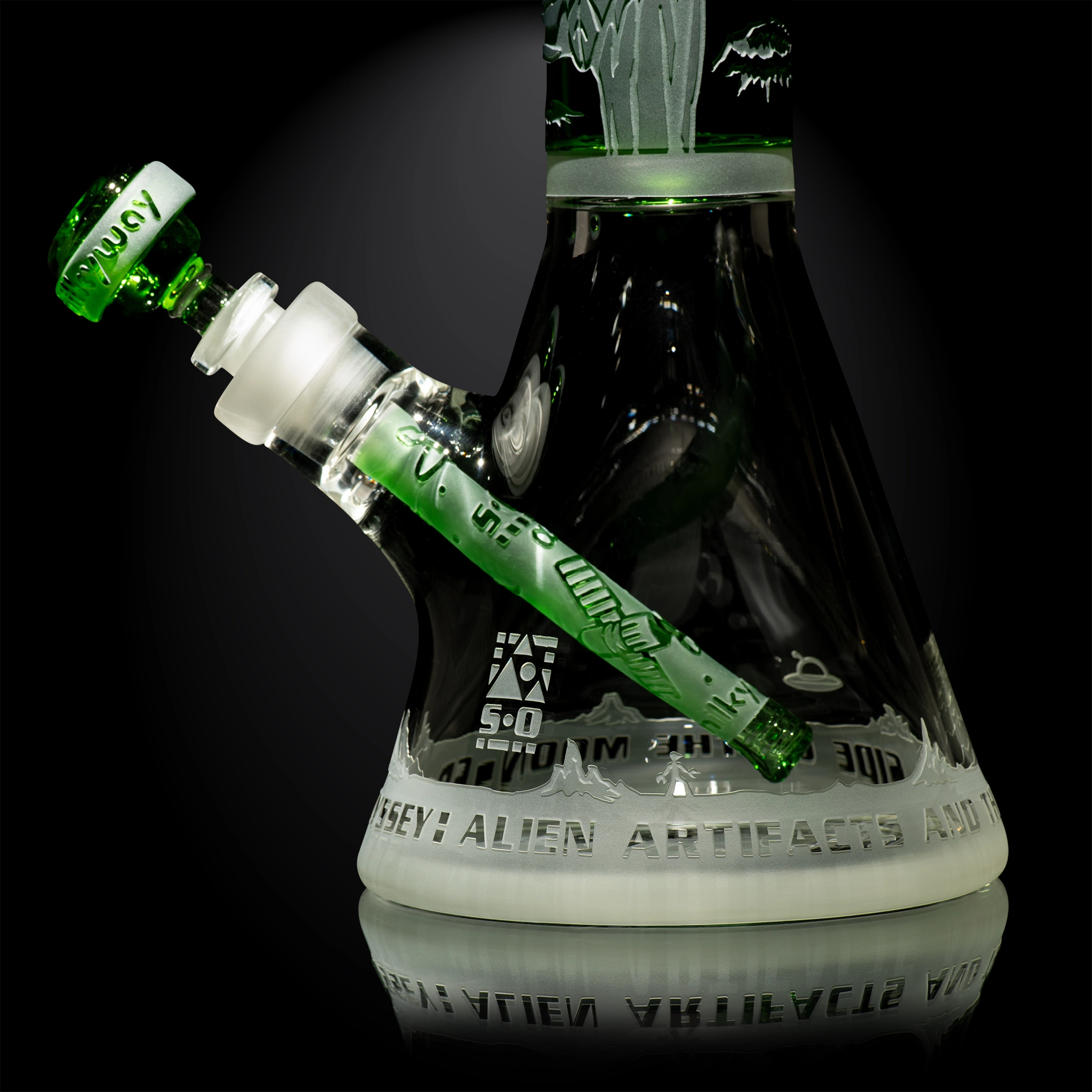 MK-1330-1_M Alien Artifacts green beaker bong-space odyssey-Milkyway