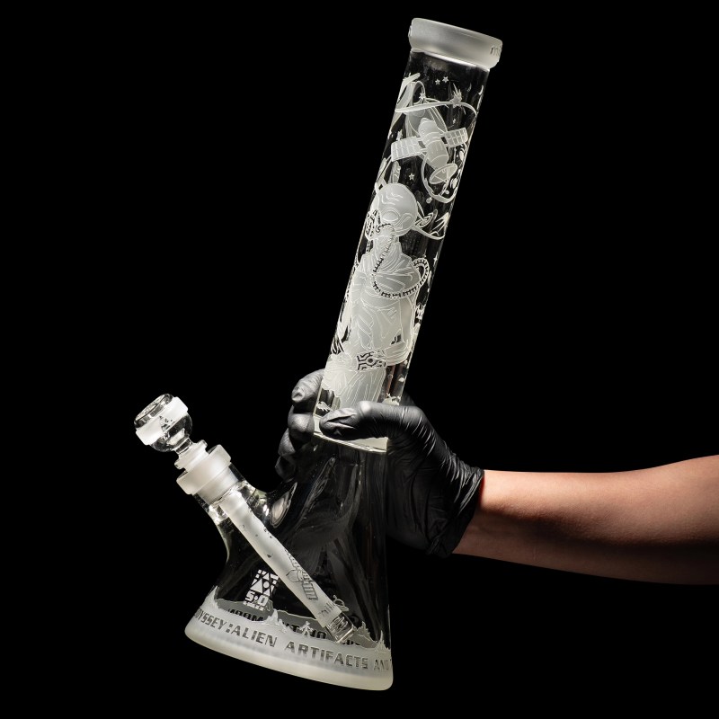 Alien Artifacts clear beaker bong-space odyssey-Milkyway
