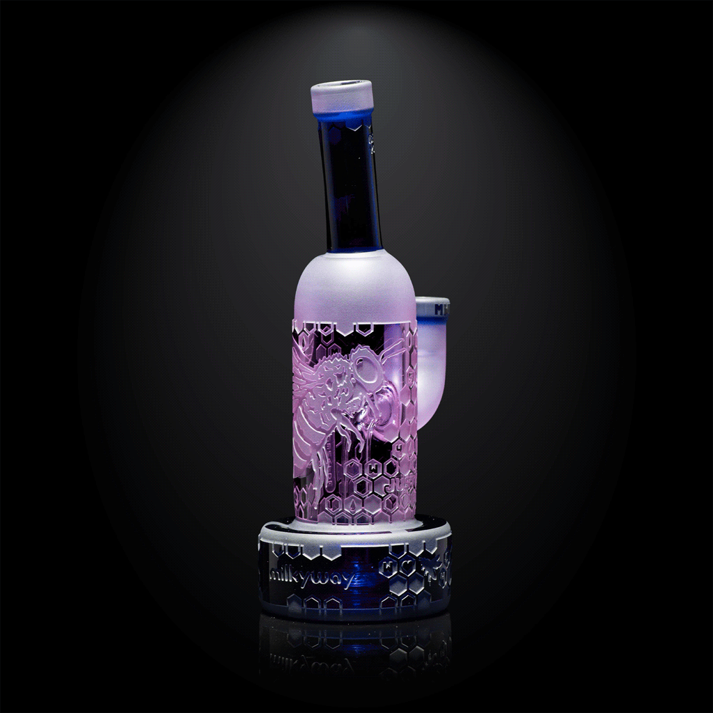 hyde着 gunda<ガンダ>MILKY WAY PIERCE Pollinator 8″ Dab Rig - Milkyway Glass