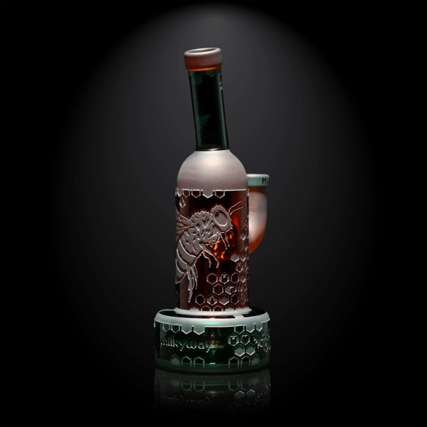 Pollenator amber/teal blue dab rig-the hive-Milkyway