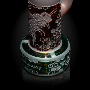 Pollenator amber/teal blue dab rig-the hive-Milkyway