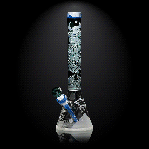 Femme Samurai teal/light blue beaker bong-edo tokyo-Milkyway