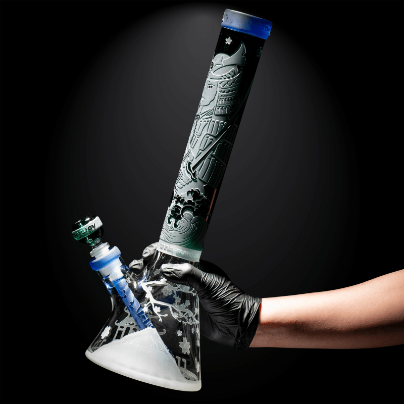 Femme Samurai teal/light blue beaker bong-edo tokyo-Milkyway