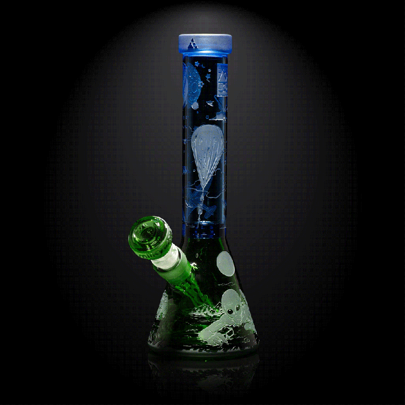 Roswell 1947 light blue/green beaker bong-space odyssey-Milkyway