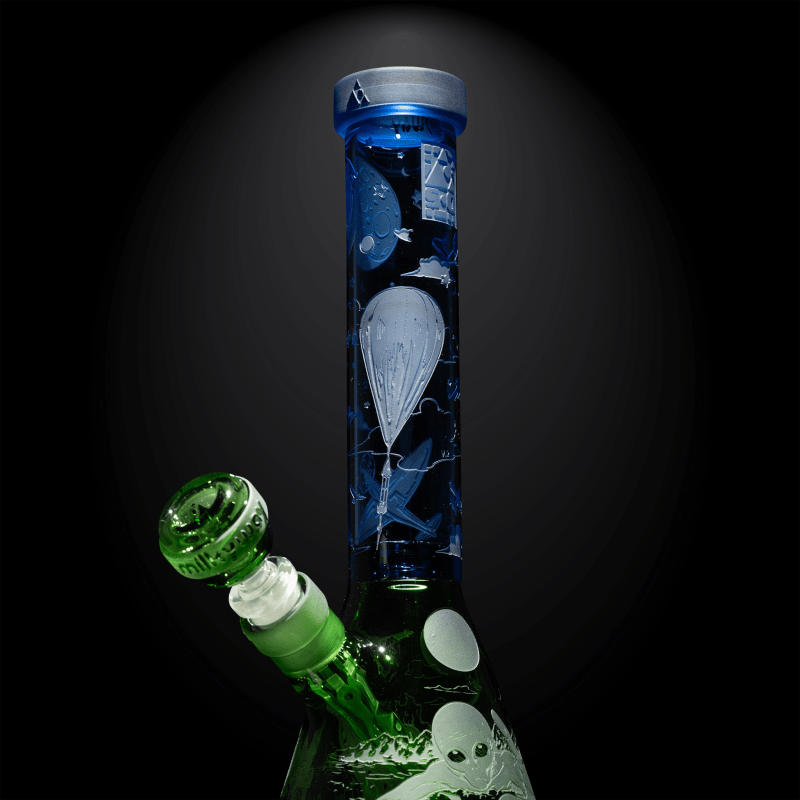 Roswell 1947 light blue/green beaker bong-space odyssey-Milkyway