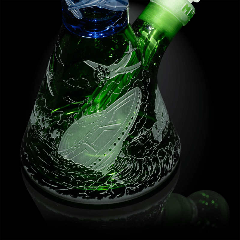 Roswell 1947 light blue/green beaker bong-space odyssey-Milkyway