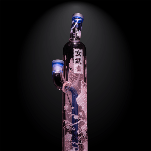 Femme Samurai pink/light blue dab rig-edo toyko-milkyway