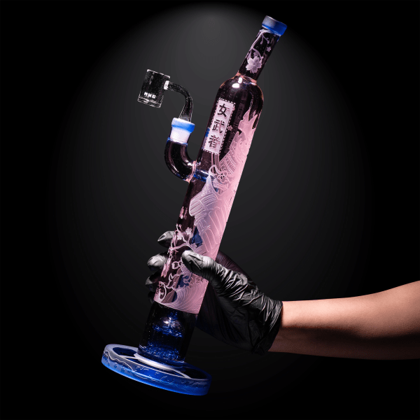 Femme Samurai pink/light blue dab rig-edo toyko-milkyway