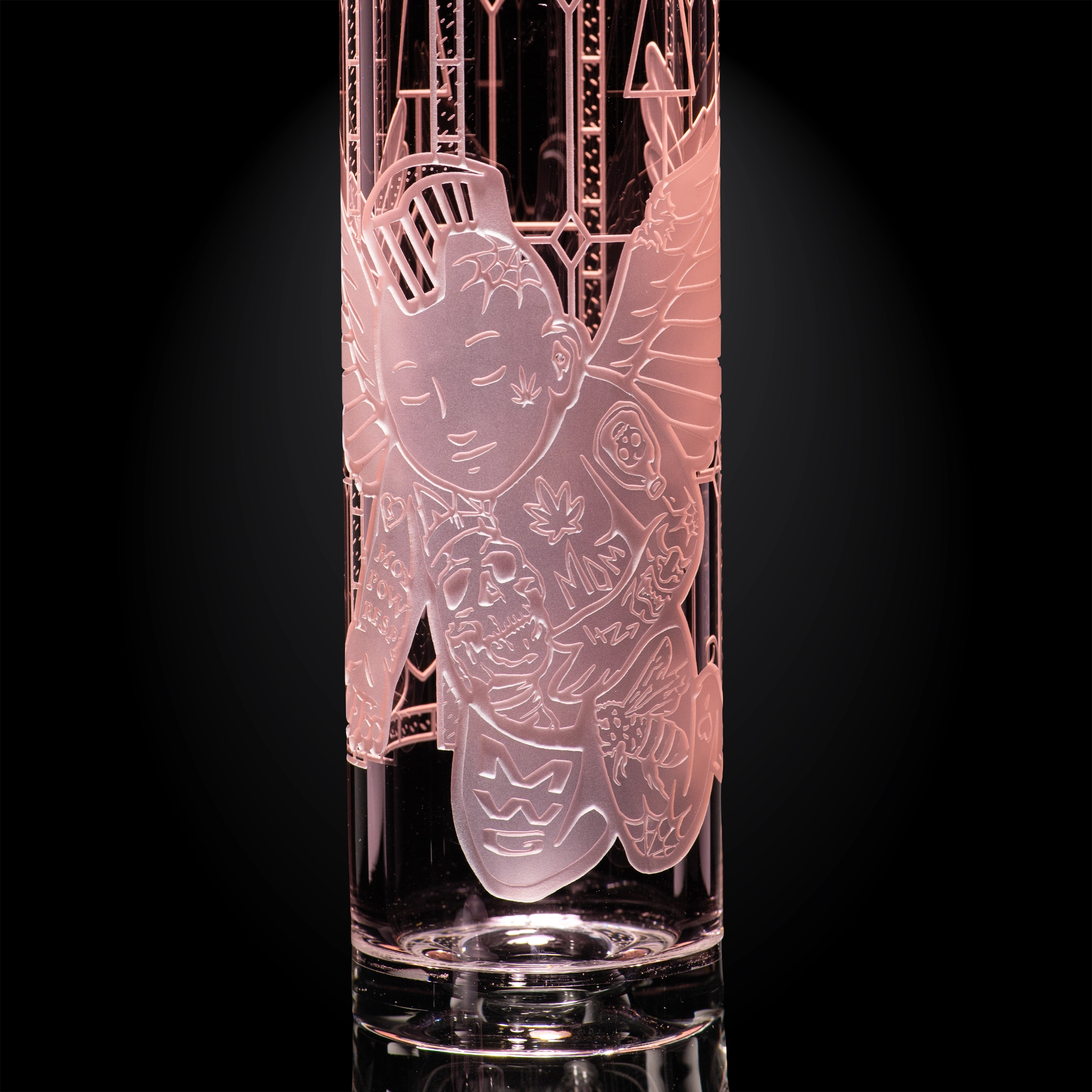 MK-1605-2_K Thugz Mansion-Pink-Beaker Bong-Renaissance-Milkyway