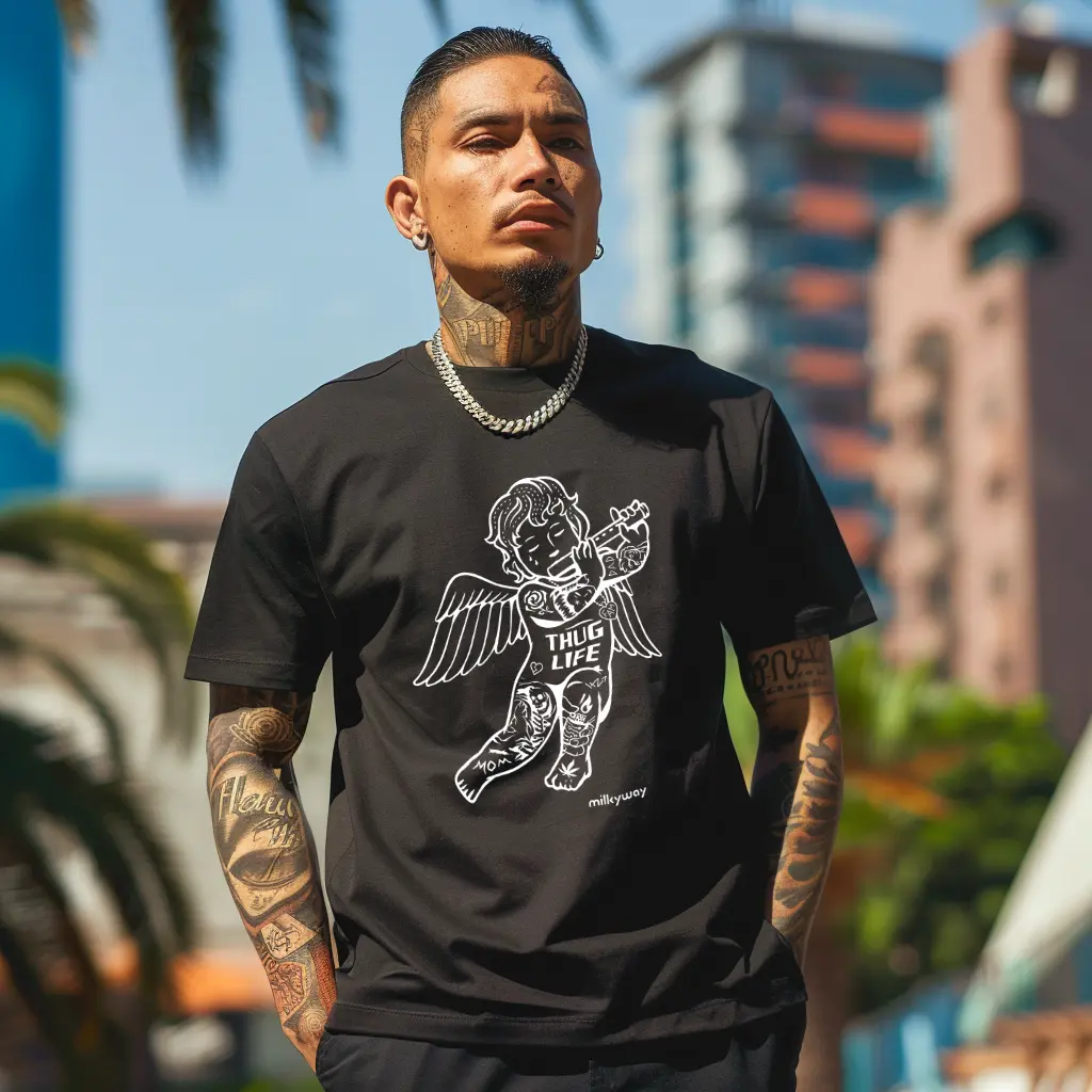 An Angels Thug Life Cotton T-shirt_Swag_Milkyway