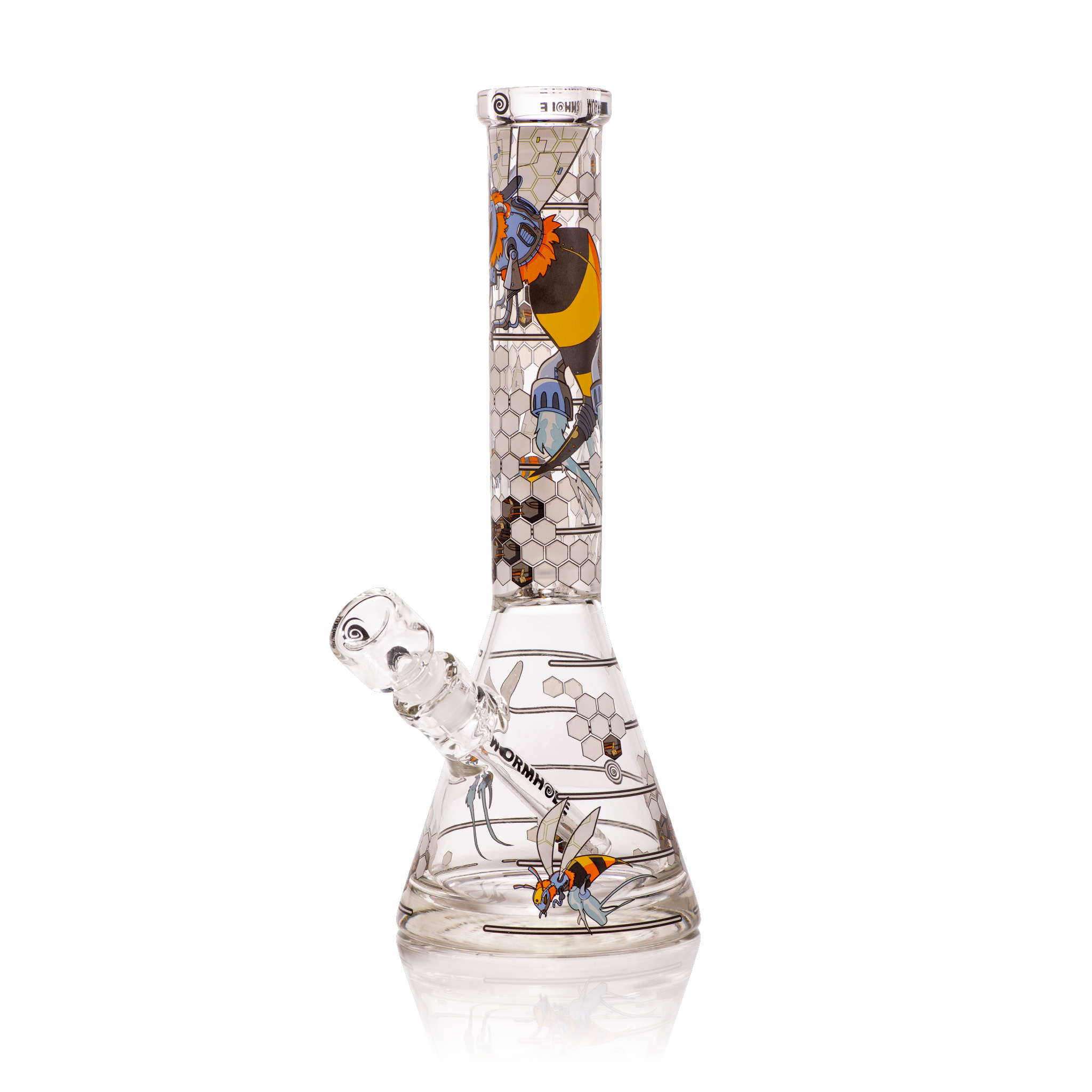 Robo-Bees 14" Clear Beaker Bong