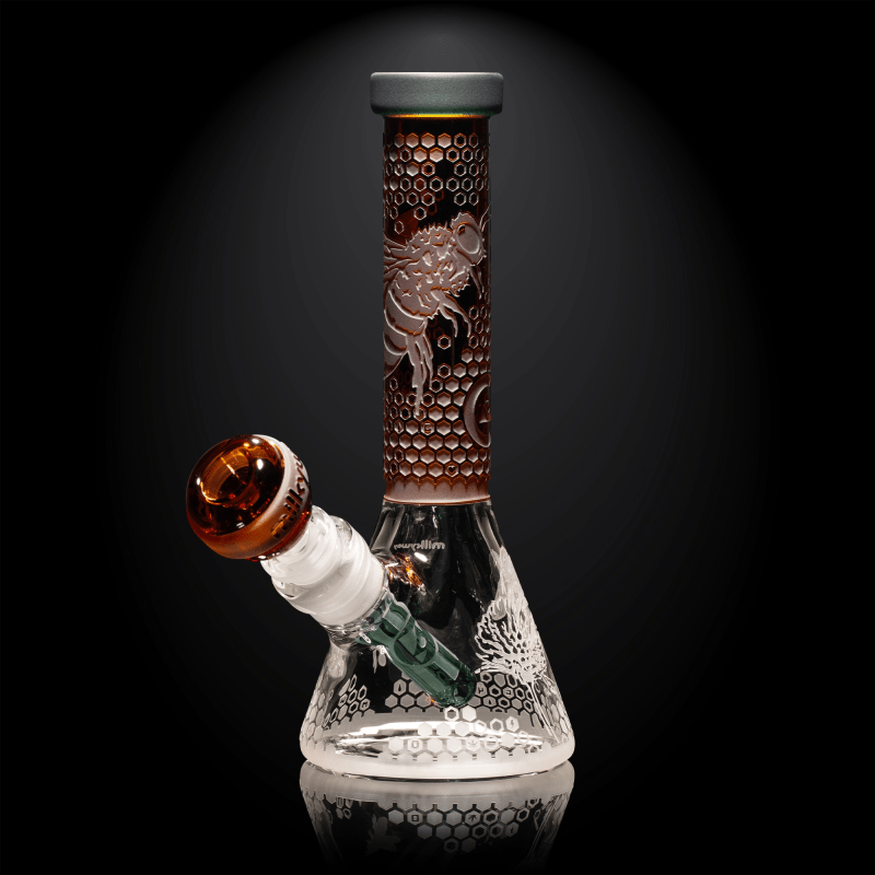 Tiny Apiary Mini 8" Beaker Bong - Amber