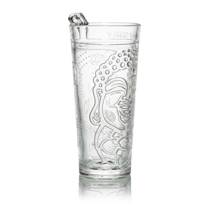 Laughing Buddha 7.5" Tall Tumbler - Clear