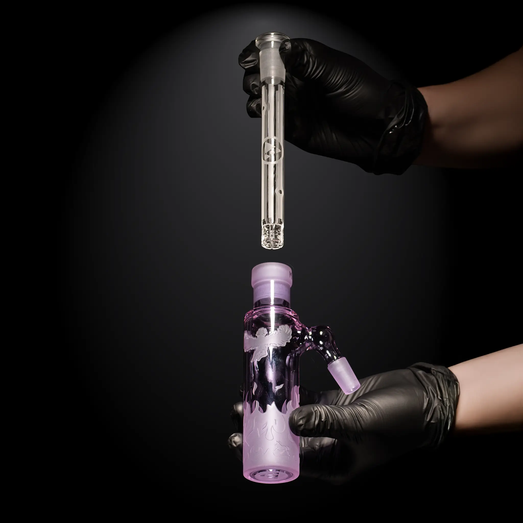 Phoenix Inferno 45° Wet Ash Catcher - Milkyway Glass